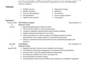 Sample Resume for Qtp Automation Testing Qtp Sample Resume for software Testers Best Of 10 Years