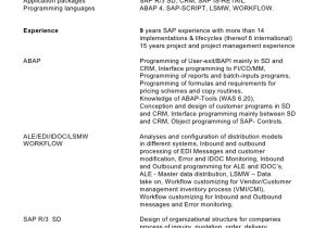 Sample Resume for Sap Abap 1 Year Of Experience Sample Resume for Sap Abap 1 Year Of Experience Abap