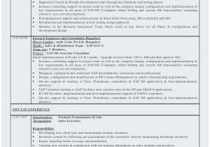 Sample Resume for Sap Abap 1 Year Of Experience Sample Resume for Sap Abap 1 Year Of Experience Perfect