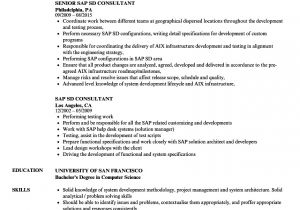 Sample Resume for Sap Sd Consultant Sap Sd Consultant Resume Samples Velvet Jobs