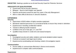 Sample Resume for Security Guard Pdf 12 Security Resume Templates Sample Templates