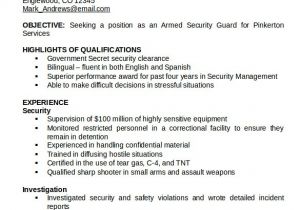 Sample Resume for Security Guard Pdf 8 Security Guard Resume Templates to Download Sample
