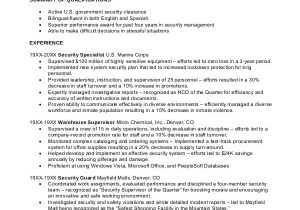 Sample Resume for Security Guard Pdf Security Guard Resume 5 Free Sample Example format
