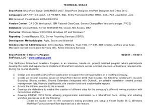 Sample Resume for Sharepoint Developer Patricia todd Sharepoint Resume