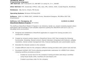 Sample Resume for Sharepoint Developer Stephen Kleimeyer S Sharepoint Resume