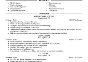 Sample Resume for software Test Engineer with Experience Best software Testing Resume Example Livecareer