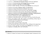 Sample Resume for software Test Engineer with Experience software Test Engineer Resume