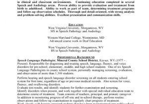 Sample Resume for Speech Language Pathologist Speech Pathologist Free Resumes