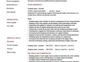 Sample Resume for Supply Chain Management Example Of A Supply Chain Manager Cv Template Logistics
