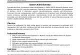 Sample Resume for System Administrator Fresher System Administrator Cv