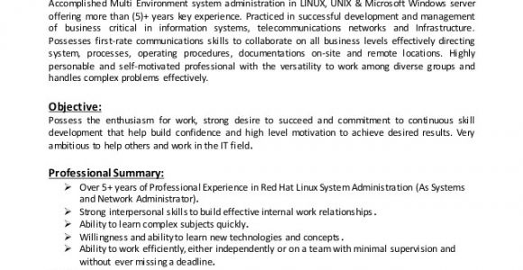 Sample Resume for System Administrator Fresher System Administrator Cv