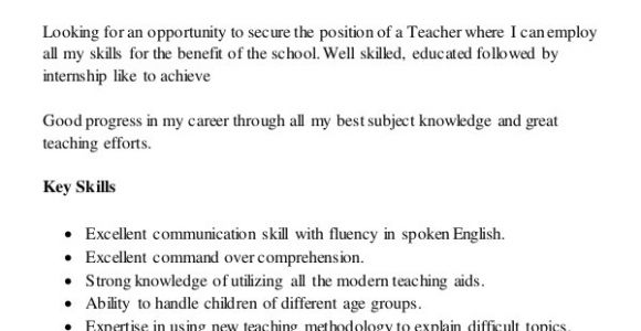 Sample Resume for Teaching Profession for Freshers 8 Teaching Fresher Resume Templates Pdf Doc Free