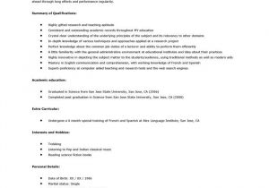 Sample Resume for Teaching Profession for Freshers Fresher Teacher Resume Best Resume Collection