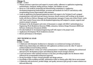 Sample Resume for Technical Lead Net Technical Lead Resume Samples Velvet Jobs