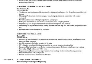 Sample Resume for Technical Lead software Technical Lead Resume Samples Velvet Jobs