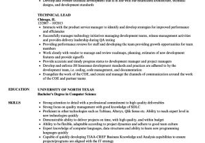 Sample Resume for Technical Lead Technical Lead Resume Samples Velvet Jobs