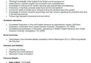 Sample Resume for the Post Of Teacher Job Application Letter for the Post Of English Teacher