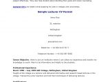 Sample Resume for Zoologist Resume format for Zoology Lecturer Resume format