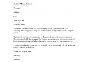 Sample Resume Letter for Job Application Example Of Resume Cover Letters Sample Resumescover Letter