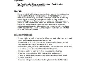 Sample Resume Objectives for Food Service 6 Food Service Resume Templates Pdf Doc Free