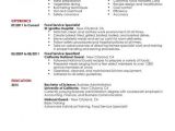 Sample Resume Objectives for Food Service Simple Food Service Specialist Resume Example Livecareer