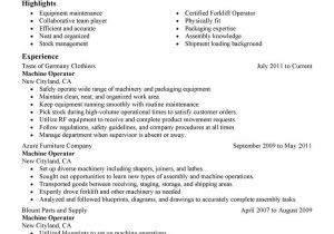 Sample Resume Objectives for forklift Operator forklift Operator Resume Sample Best Template Collection