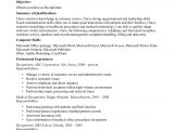 Sample Resume Objectives for Medical Receptionist Front Office Receptionist Desk Resume