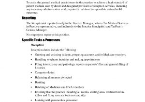 Sample Resume Objectives for Medical Receptionist Medical Receptionist Duties for Resume Resume Ideas