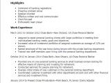 Sample Resume Of A Banker 1 Chase Personal Banker Resume Templates Try them now