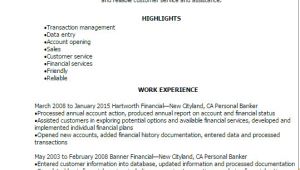Sample Resume Of A Banker 1 Personal Banker Resume Templates Try them now