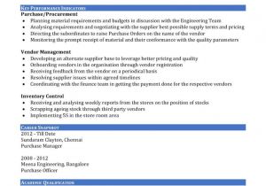 Sample Resume Of Purchase Manager Sample Resume Cv Of A Purchase Manager In India