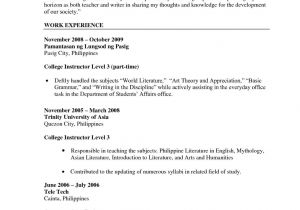 Sample Resume Of Teacher Applicant Sample Of Resume for Teacher Applicant Kc Garza