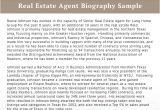 Sample Resume Real Estate Bio Examples Real Estate Agent Biography