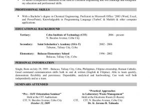 Sample Resume with Picture Ojt Resume