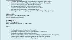 Sample Resume with Picture Photographer Resume Sample Sample Resumes