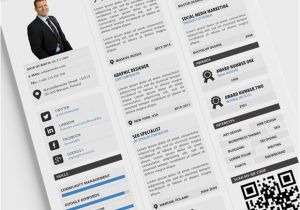 Sample Resume with Qr Code Professional Resume Template Psd Pdf