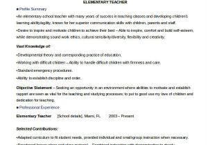 Sample Resumes for Experienced Teachers 29 Basic Teacher Resume Templates Pdf Doc Free