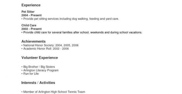 Sample Resumes for High School Students with No Work Experience Resume for High School Students with No Work Experience