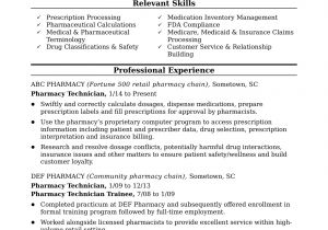 Sample Resumes for Pharmacy Technicians Midlevel Pharmacy Technician Resume Sample Monster Com