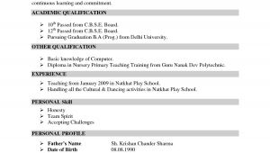 Sample Teacher Resume Indian Schools Resume for Teachers In Indian format Google Search