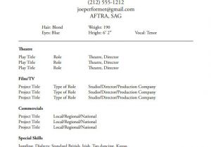 Samples Of Acting Resumes 20 Useful Sample Acting Resume Templates to Download