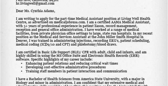 Samples Of Cover Letters for Medical assistant Medical assistant Cover Letter Resume Genius