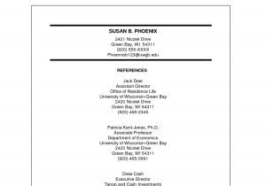 Samples Of References for Resume Sample Resume Reference Page Template Http Www