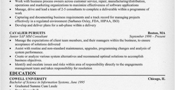 Sap Bi Resume Sample for Fresher Sap Mm Consultant Resume Resumecompanion Com Resume