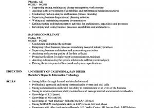 Sap Mm Fresher Resume format Sap Mm Consultant Resume Samples Velvet Jobs