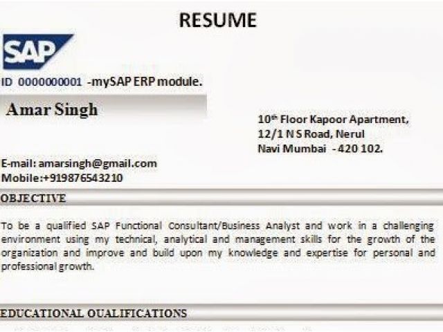 Sap Mm Fresher Resume format Sap Sd Resume format – williamson-ga.us