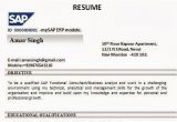 Sap Pm Fresher Resume format Sap Sd Resume format