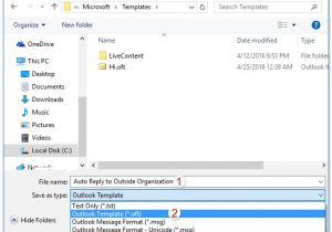 Save Email Template Outlook 2007 How to Automatically Reply Outside organization Only In