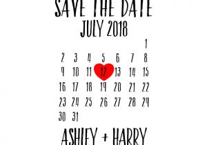 Save the Date Calendar Template 2018 Custom Save the Date Calendar Stamp Personalized Stamp