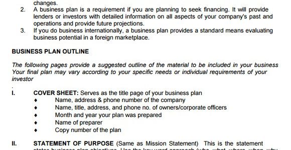 Sba Business Plan Template Pdf 9 Sample Sba Business Plan Templates Sample Templates